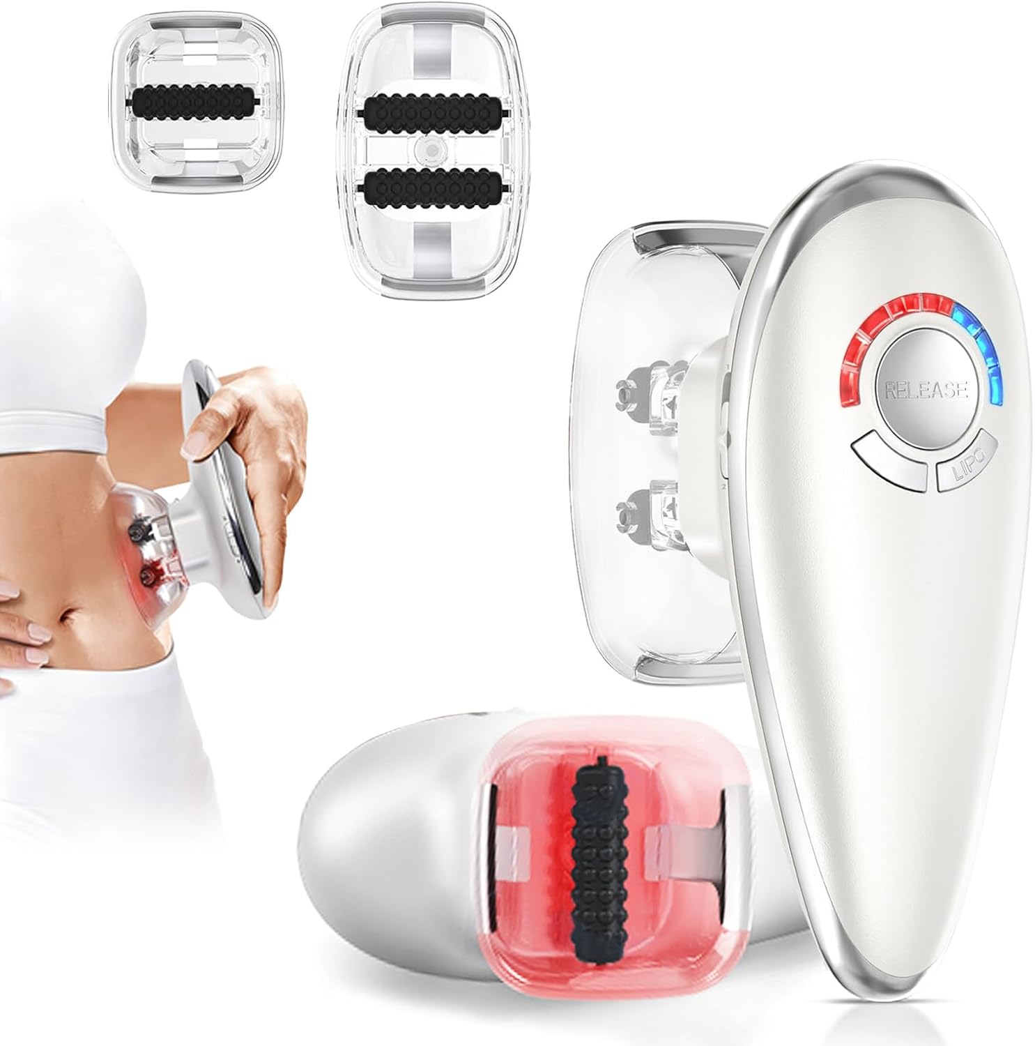 4-in-1 Electric Cellulite Massager & Body Sculpting Machine -5 Modes Adjustable, Cordless Slim-Sculpt Device for Belly, Thighs, Arms&Face- Postpartum Recovery&Cellulite Reducer&Lymphatic Drainage