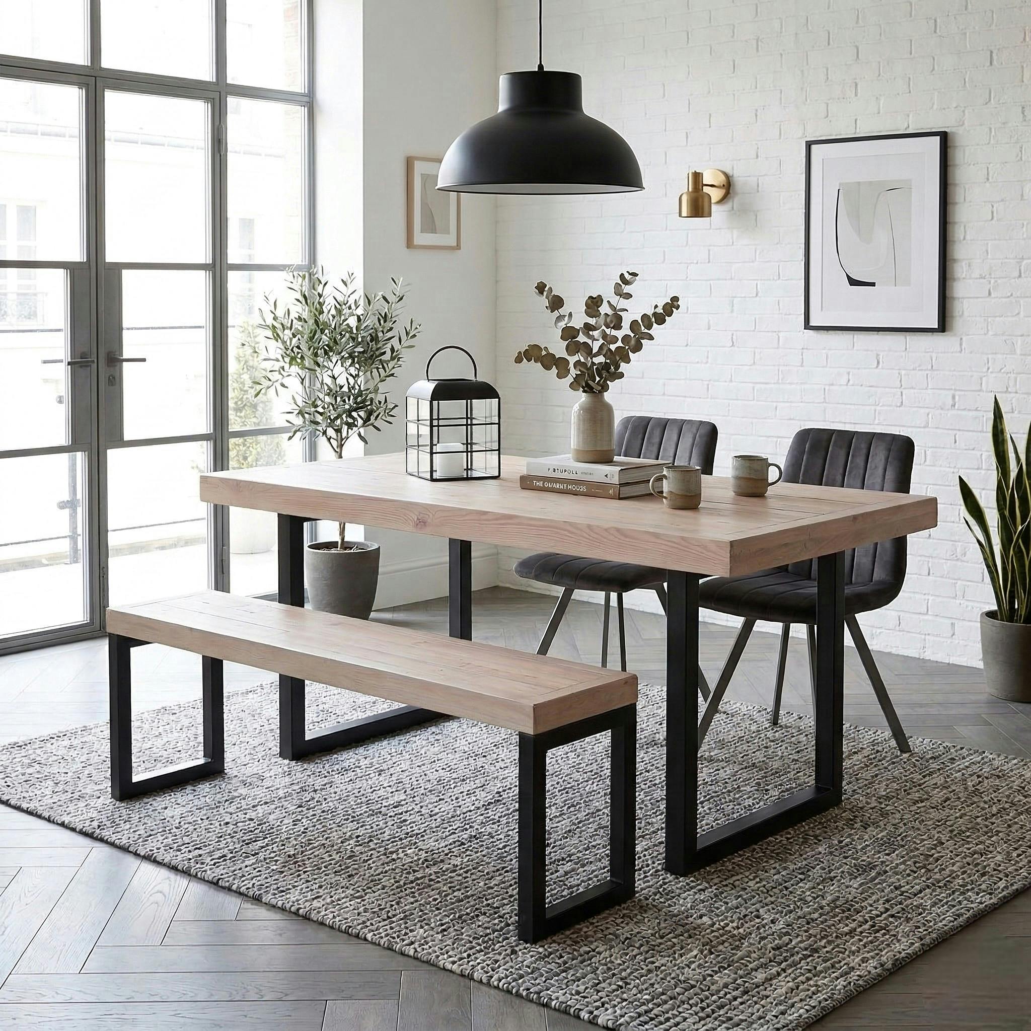 Banc de table en bois recyclé 155 cm AUCKLAND