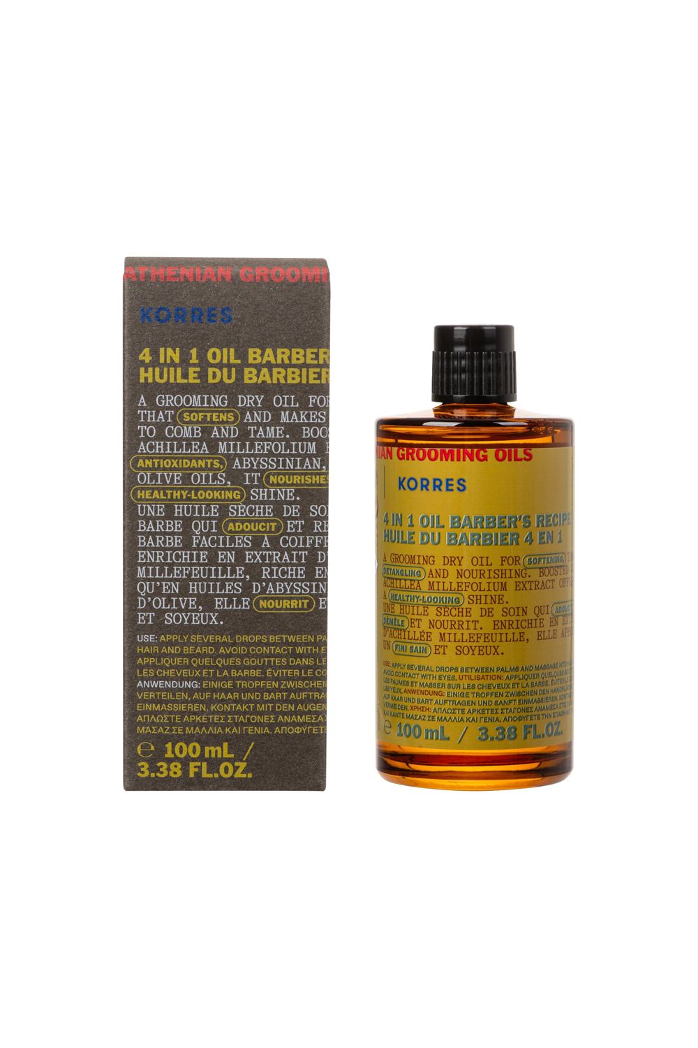 Korres Achillea Mens Grooming Hair & Beard Oil 100ml