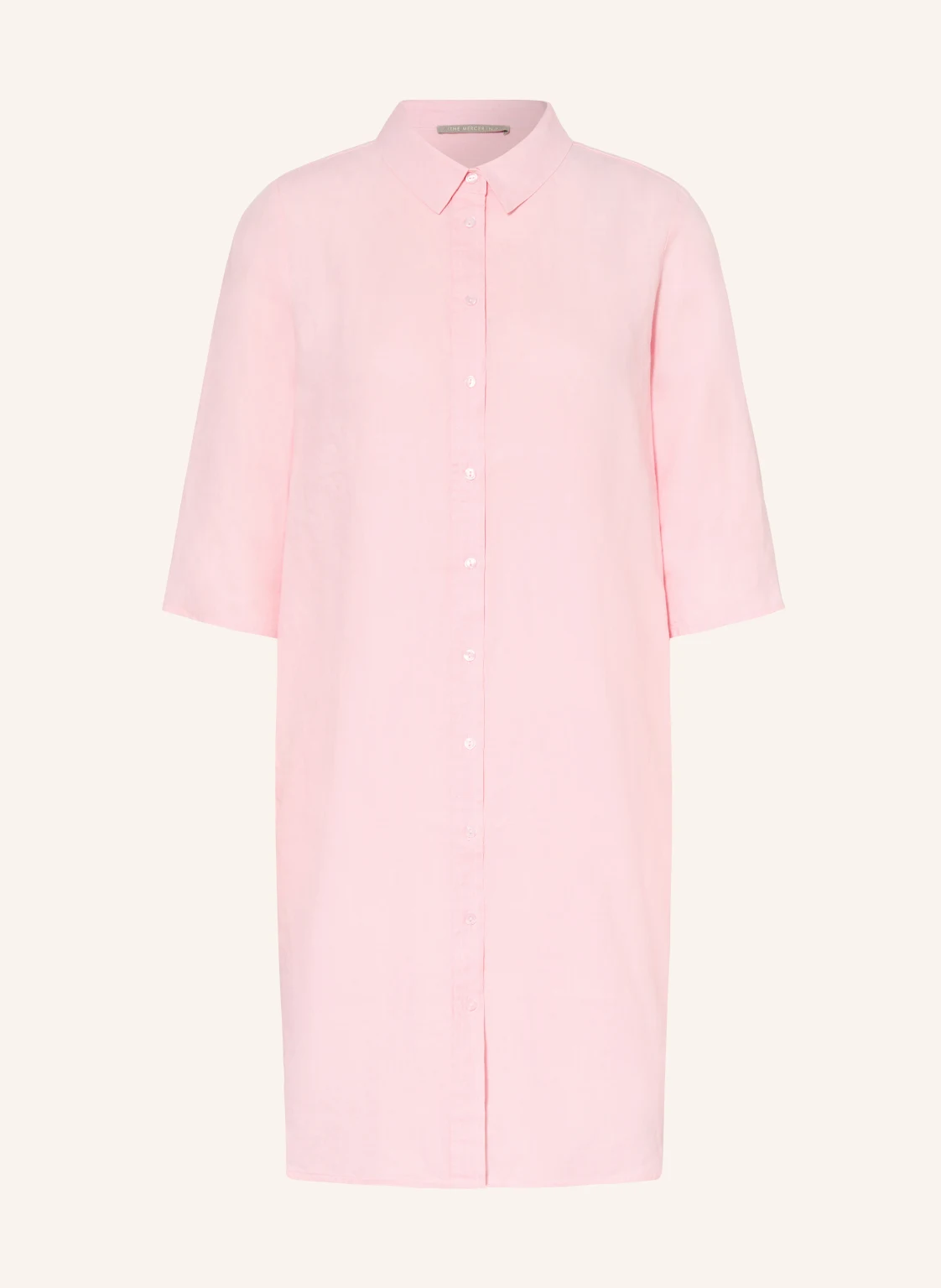 (THE MERCER) N.Y. Hemdblusenkleid aus Leinen mit 3/4-Arm