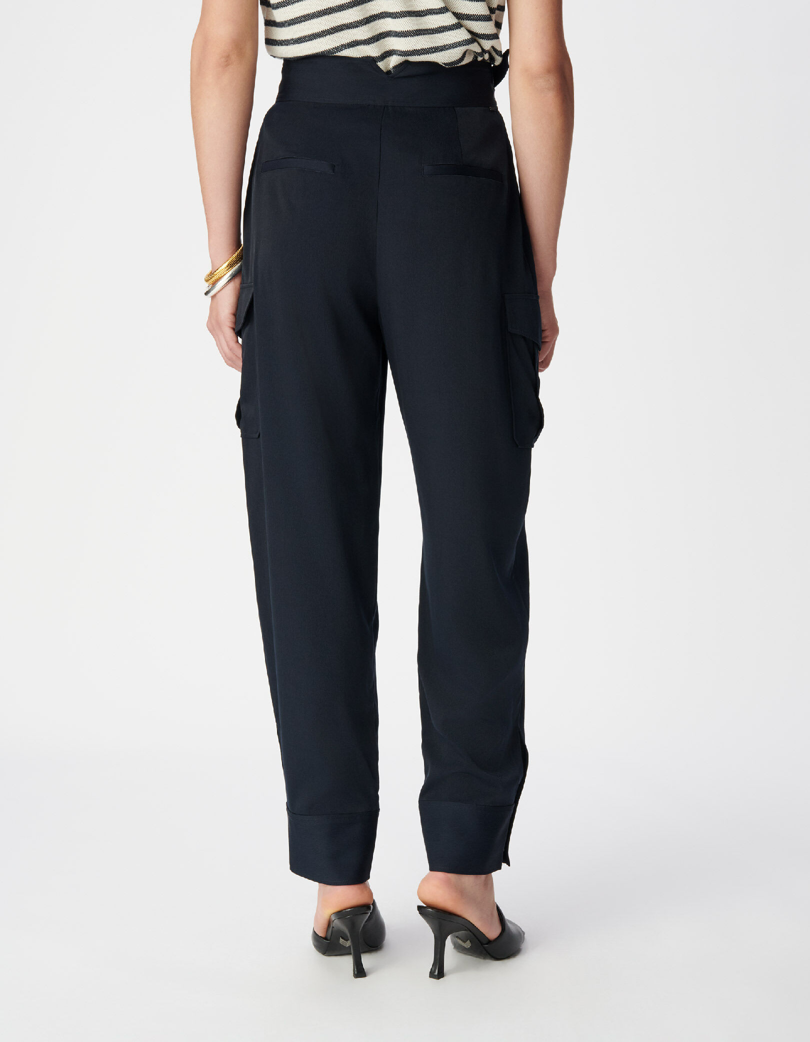 Pantalon ballon marine poches battle Femme