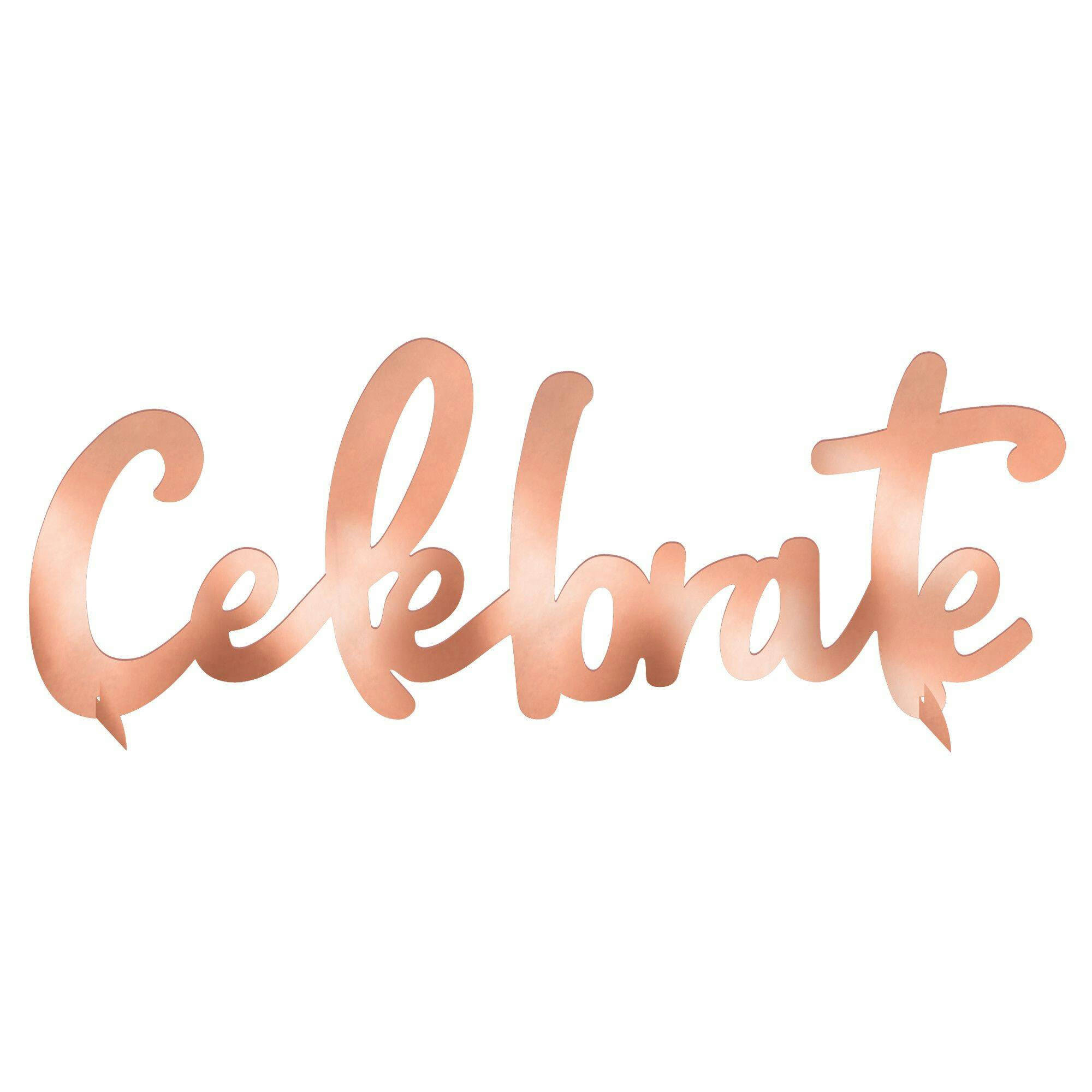 Metallic Blush Happy Birthday Celebrate Centerpiece, 14-in