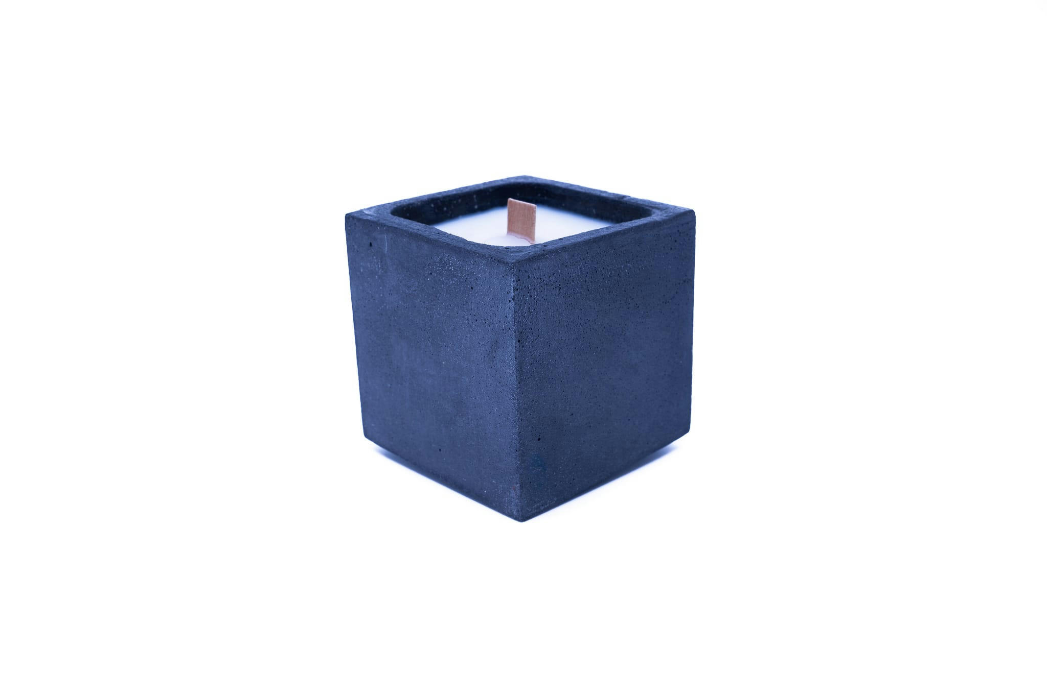 COTON - Bougie en béton coloré anthracite fleur de coton