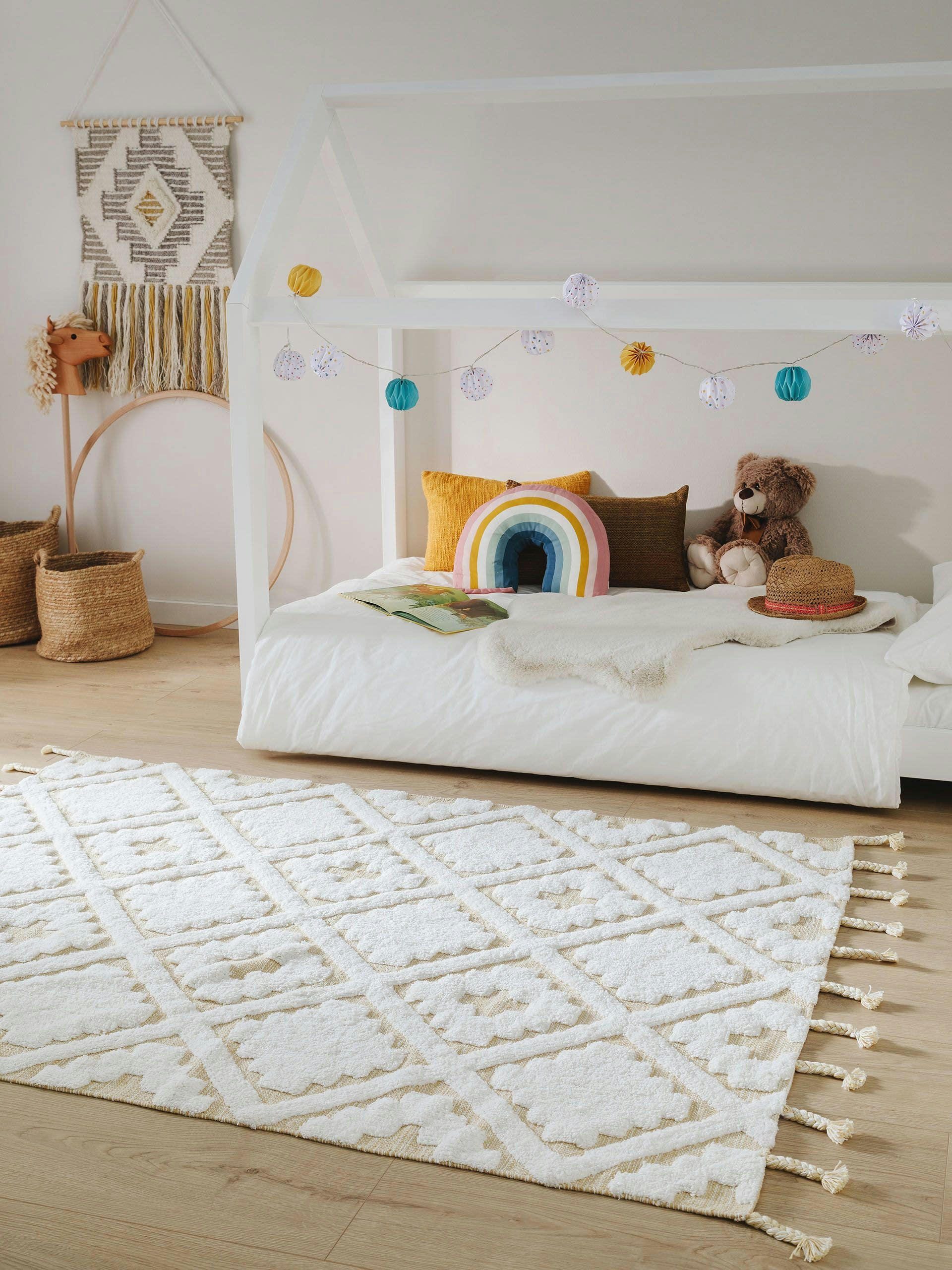 MATHEO - Tapis lavables pour enfants jaune 160x230