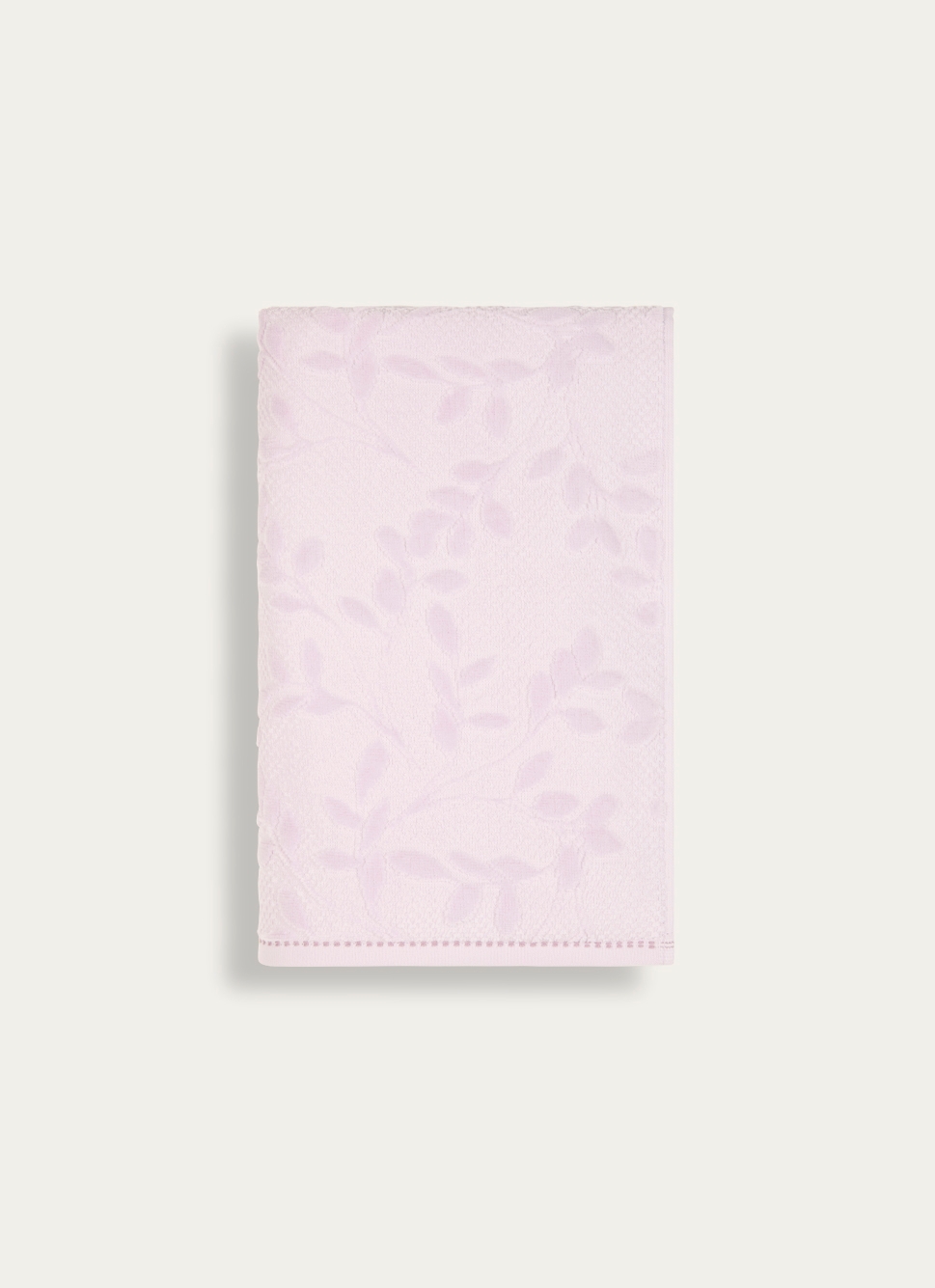 SERVIETTE DE TOILETTE JACQUARD UNI ROSE