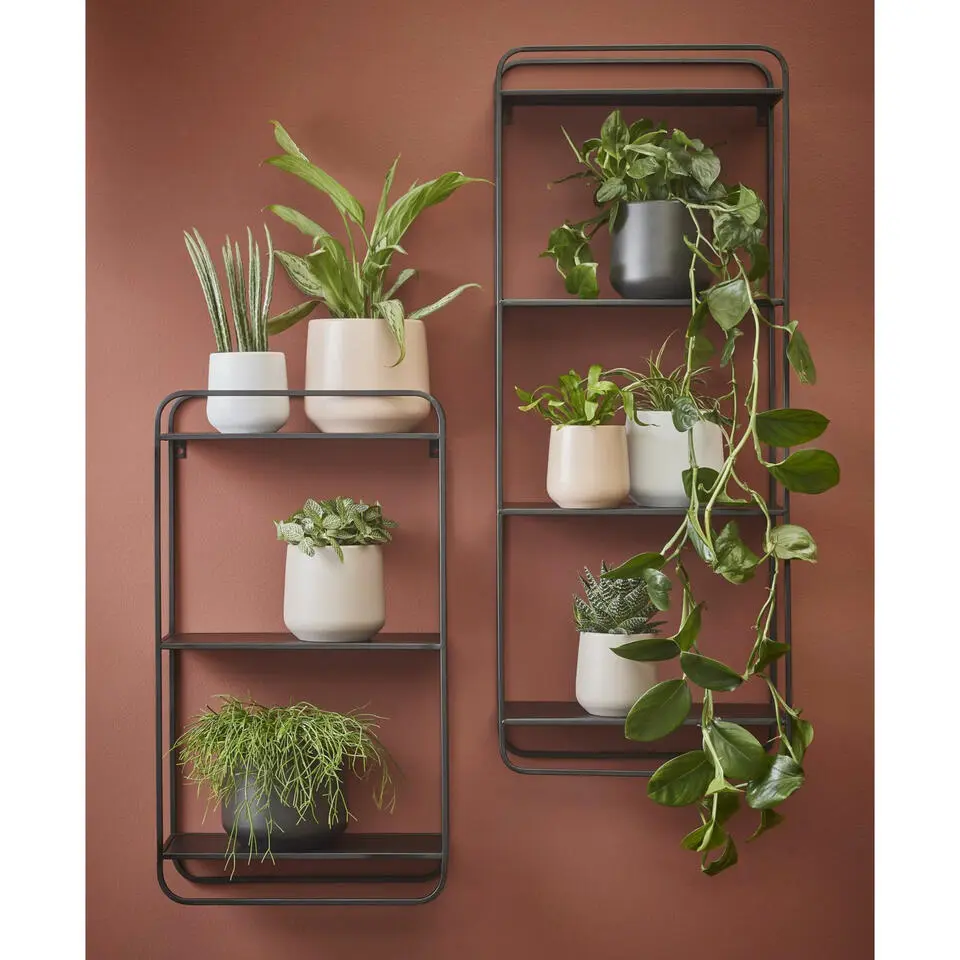 Mica Decorations Bloempot - taupe - mat - keramiek - 23 x 21 cm