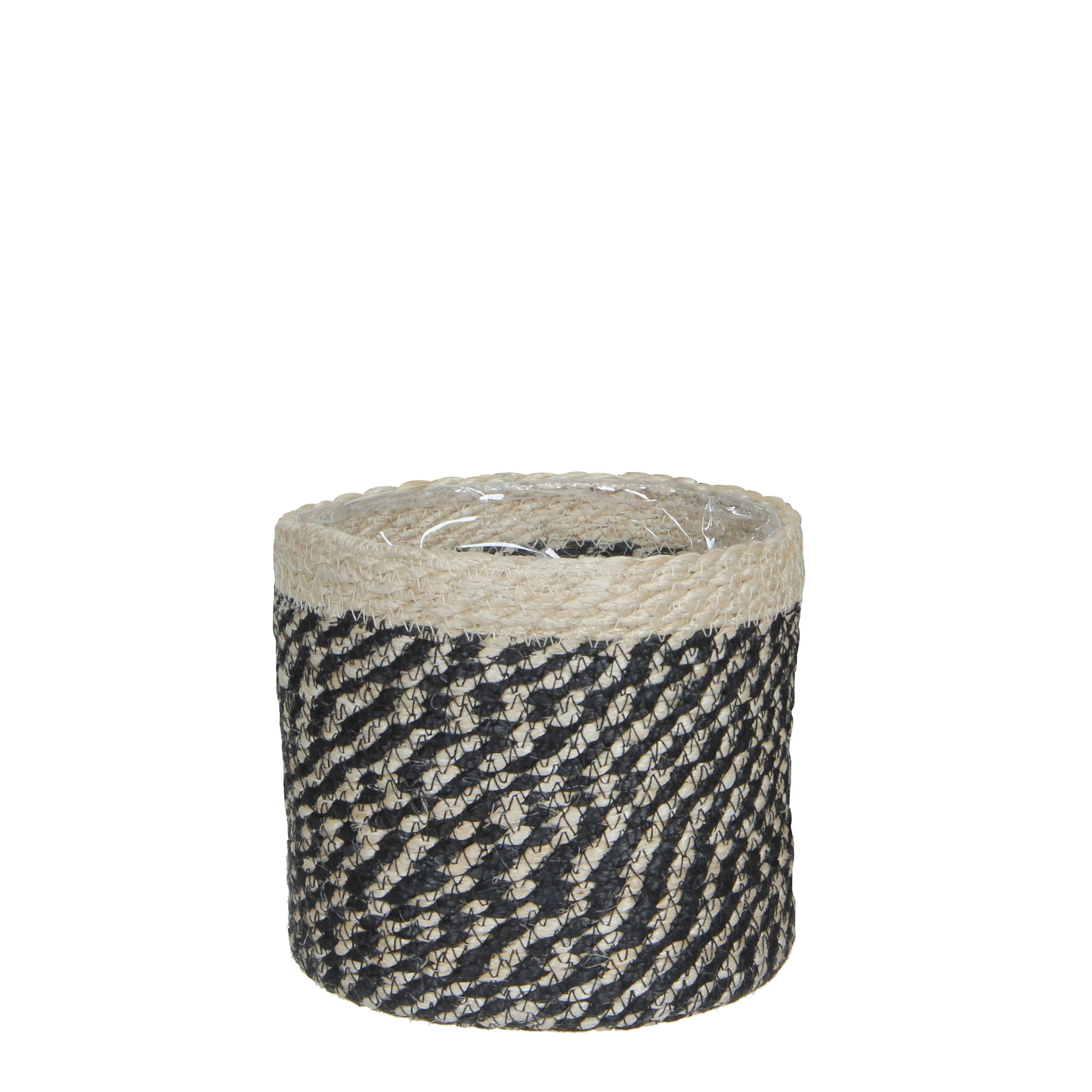 BONAPARTE - Cache-pot en jute noir H20