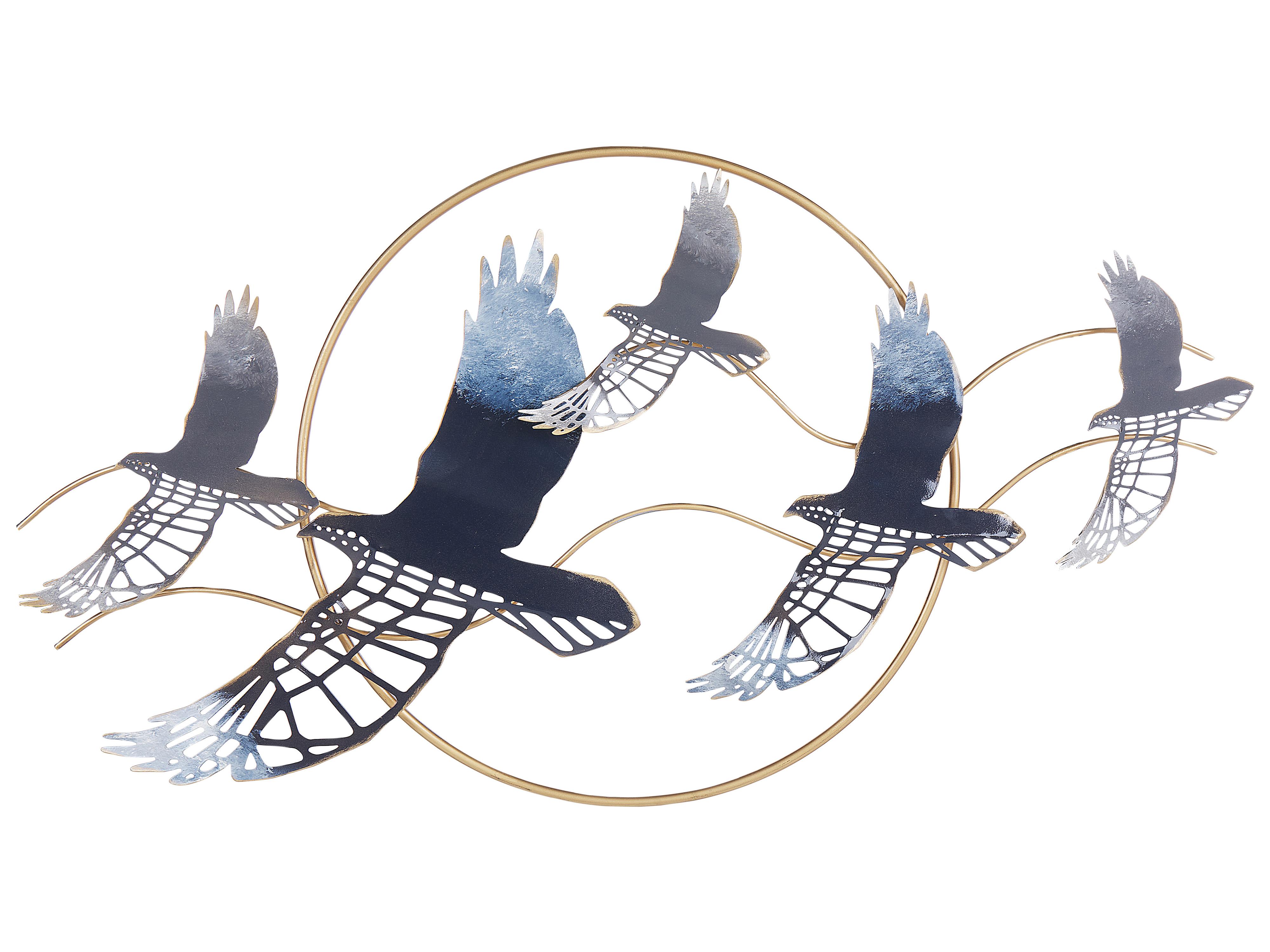 Wall Decor Bird TELLURIUM Metal 50 cm Gold