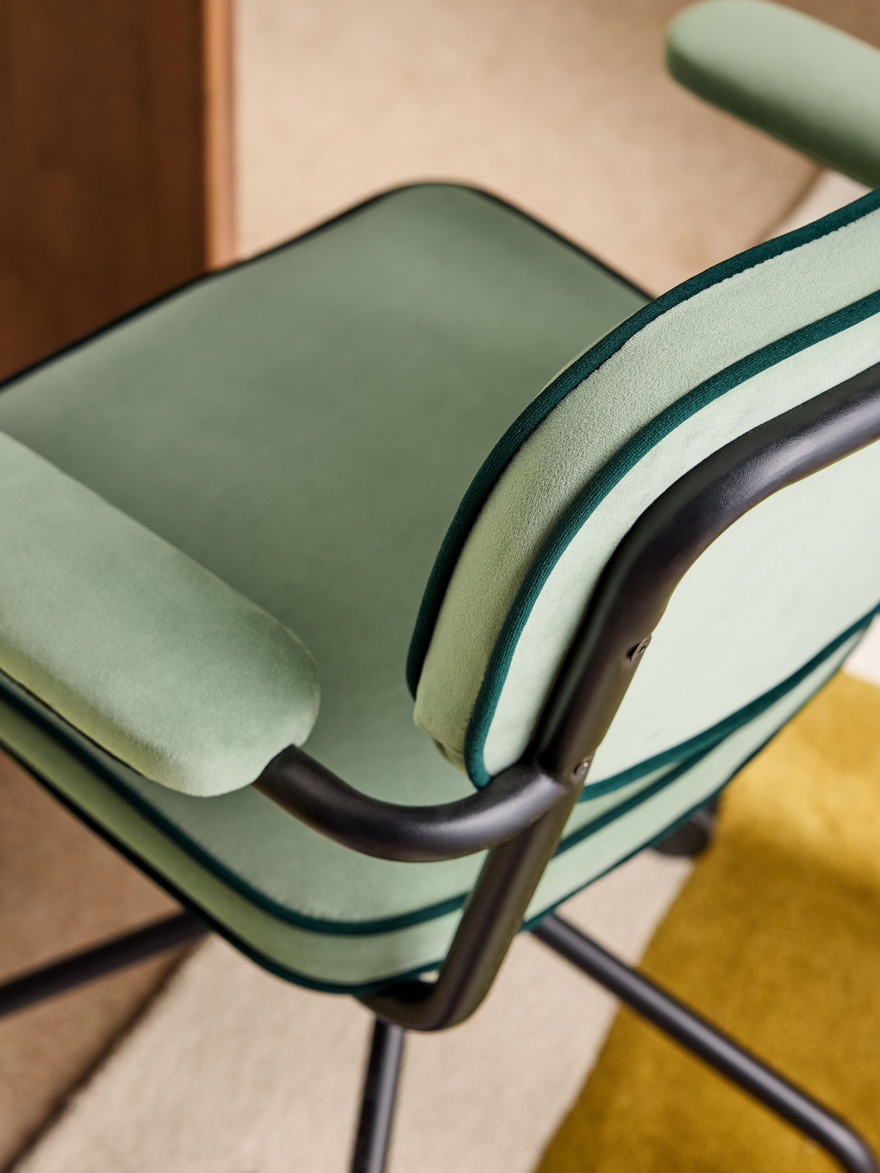 Parker Office Chair in Jade Green Velvet