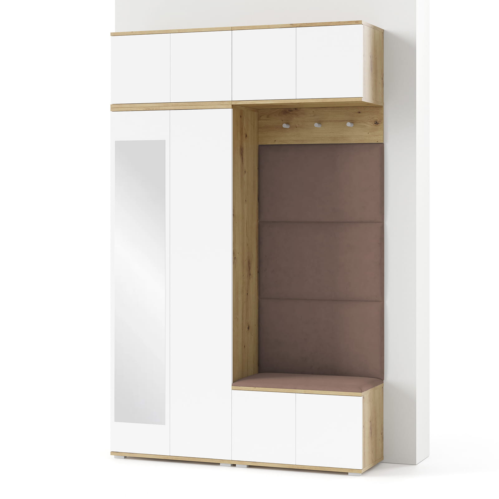 Garderoba z panelami Aura 3 Trinity 06 artisan biały