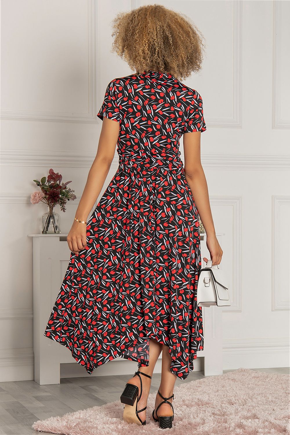 Jolie Moi V Neck Hanky Maxi Dress