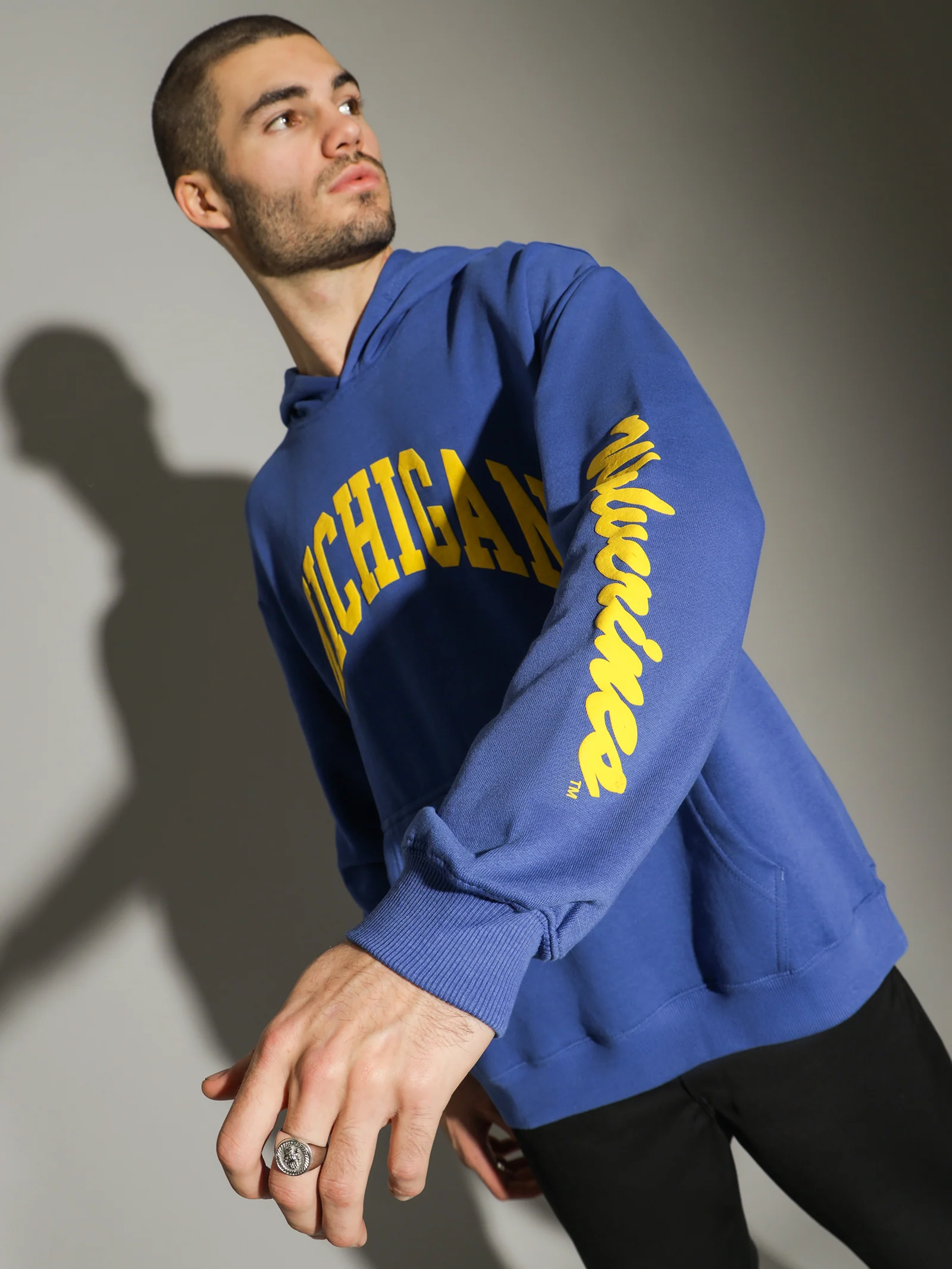 University Of Michigan Puff Print Pullover Hoodie