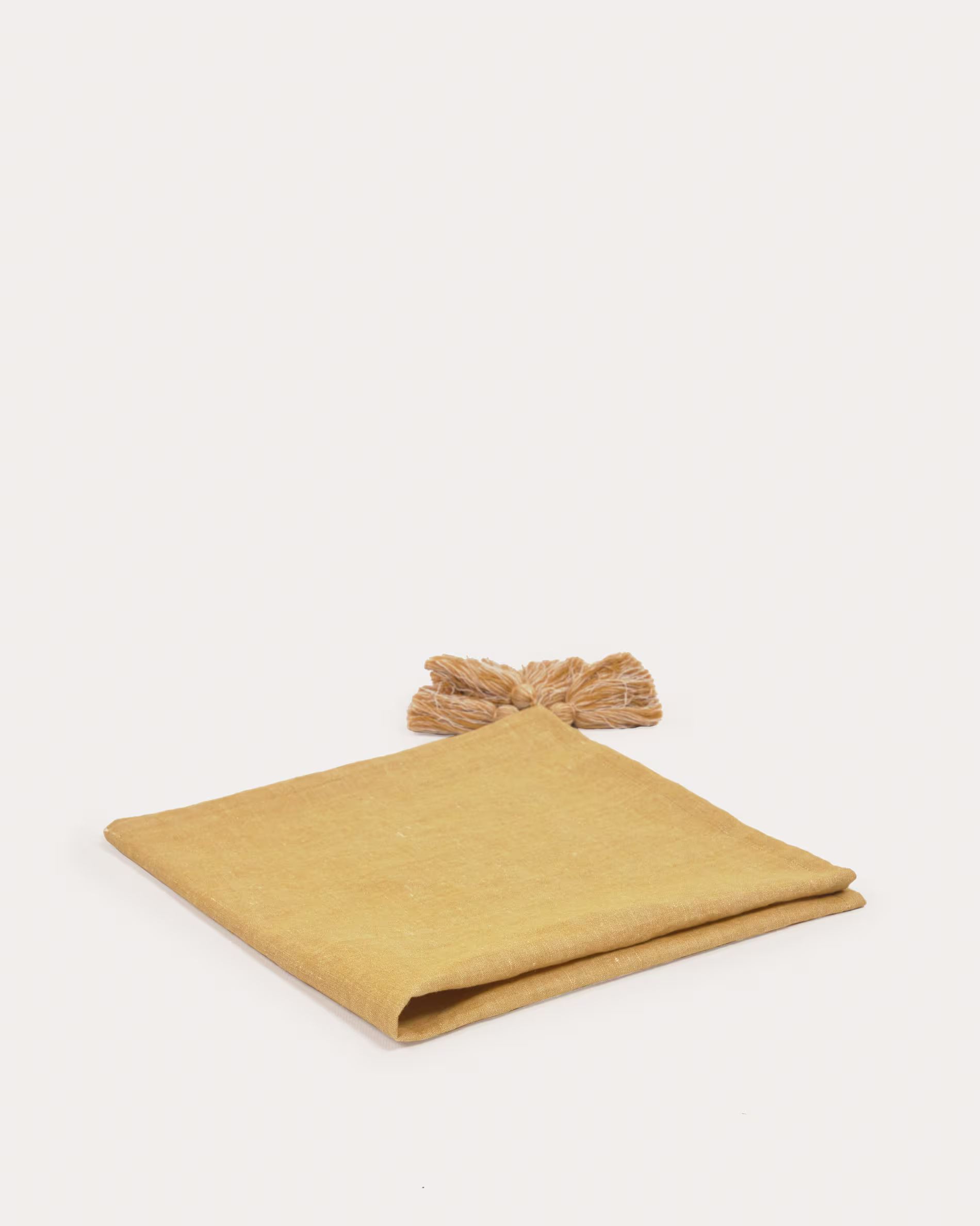 Muselina Eirenne de algodón y lino mostaza 55 x 55 cm