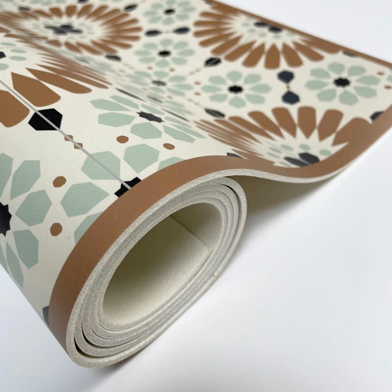 MARSIHO - Tapis Vinyle Large l120xH200cm Multicolore Carreaux de ciment