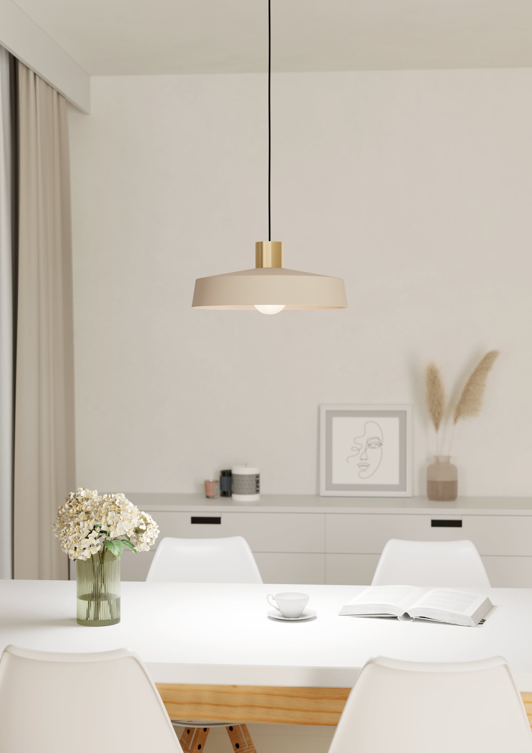 EGLO Valdiola Hanglamp - E27 - Ø 36 cm - Beige Goud - Staal