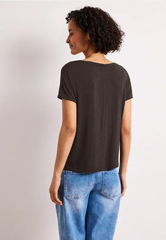 Kurzarm Shirt mit U-Boot-Ausschnitt