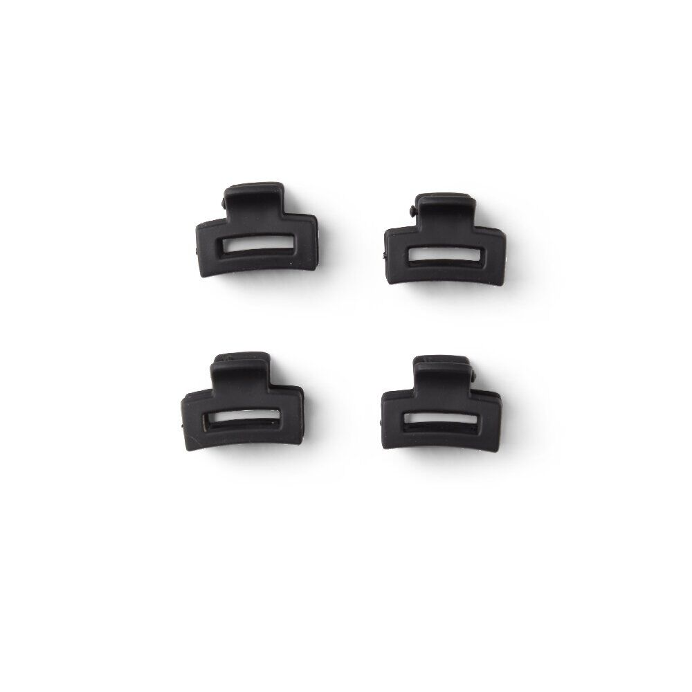 Lot de 4 pinces à cheveux plastique noir mat 2cm