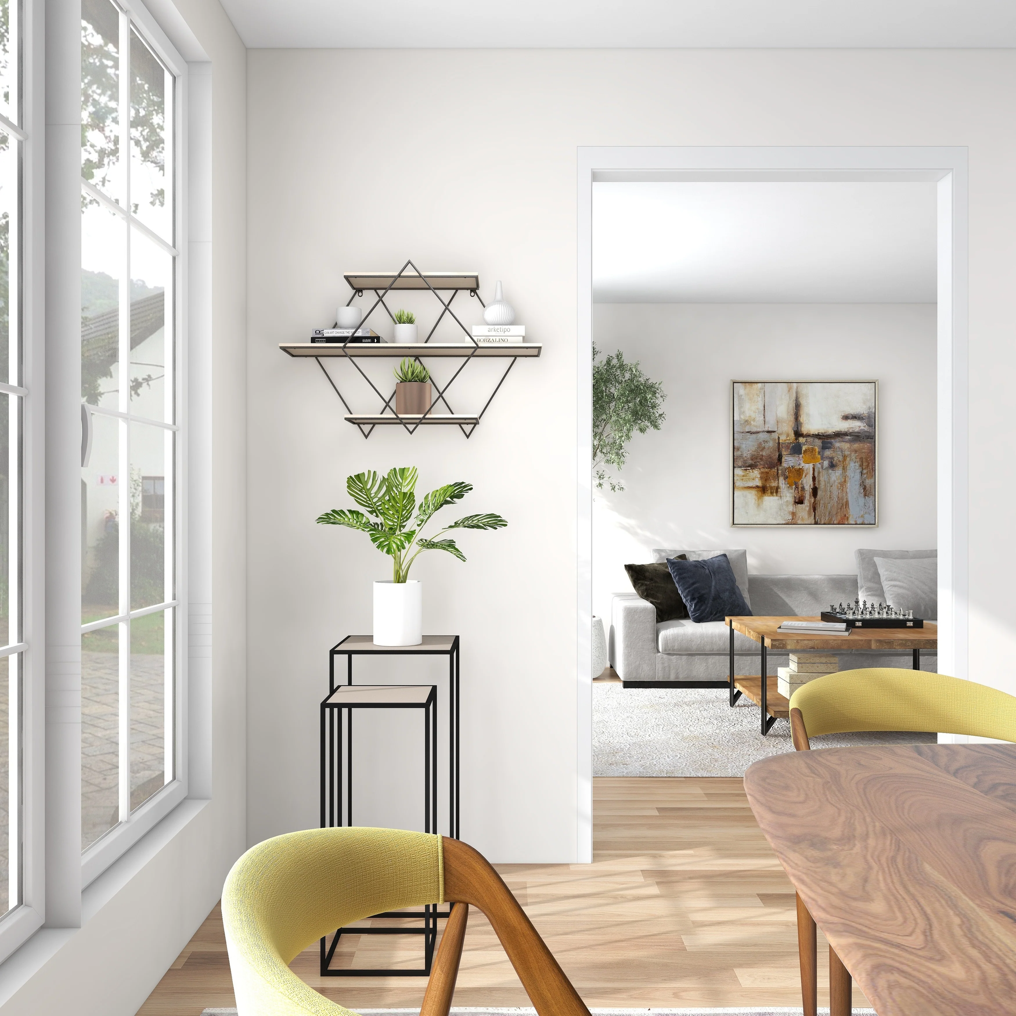 Wooden 3 Shelf Wall Shelf - Brown - Roche River Decor