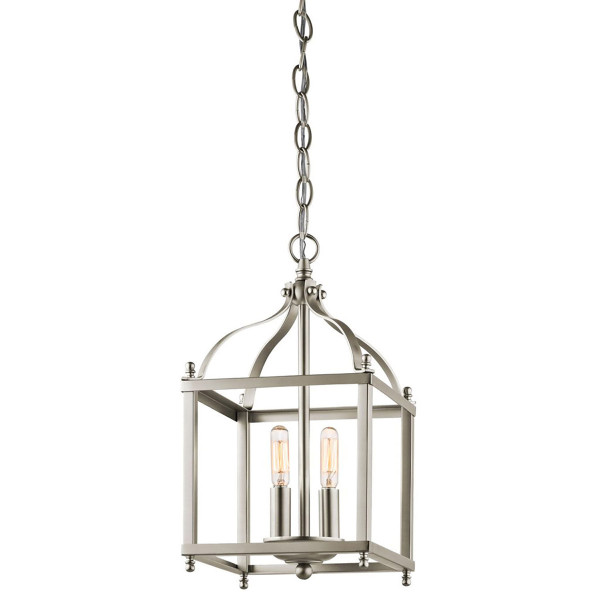 Lampa wisząca szczotkowany nikiel Larkin 2xE14x60W Kichler