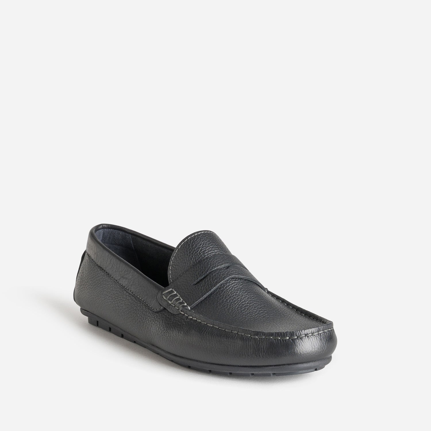 Mocassin noir cuir