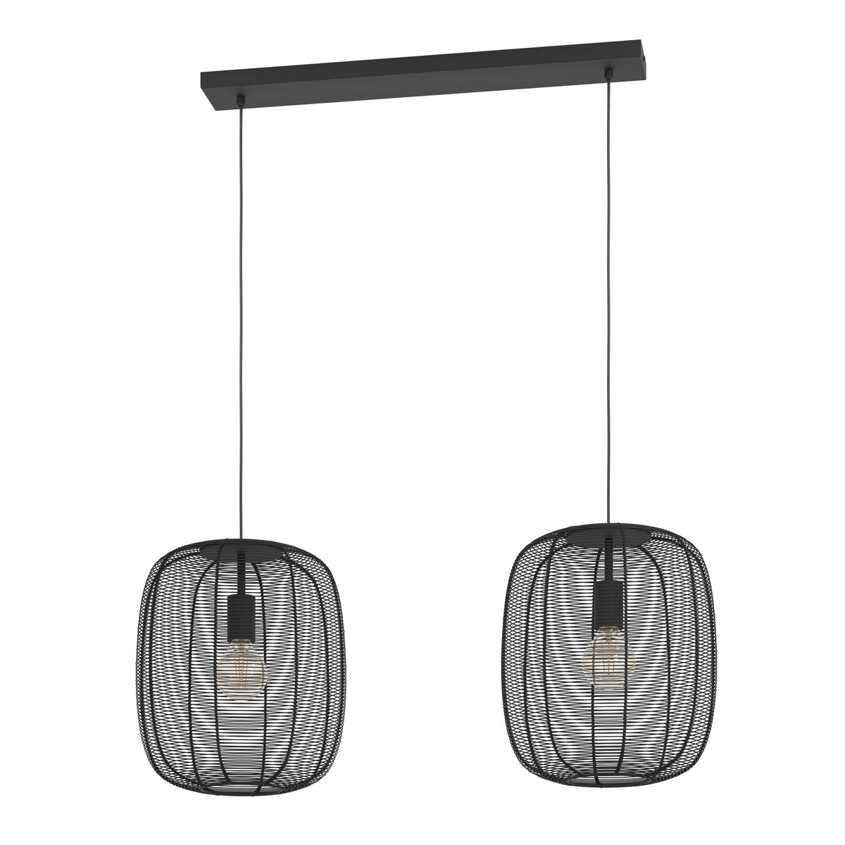EGLO hanglamp Rinroe - e27 - 90 cm - zwart - staal
