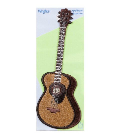 Wrights Tan Guitar Iron On Patch
