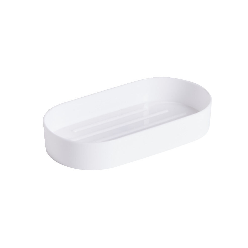 Porte savon plastique blanc 8x13,5cm