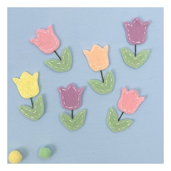 Pastel Felt Tulips 6 Pack