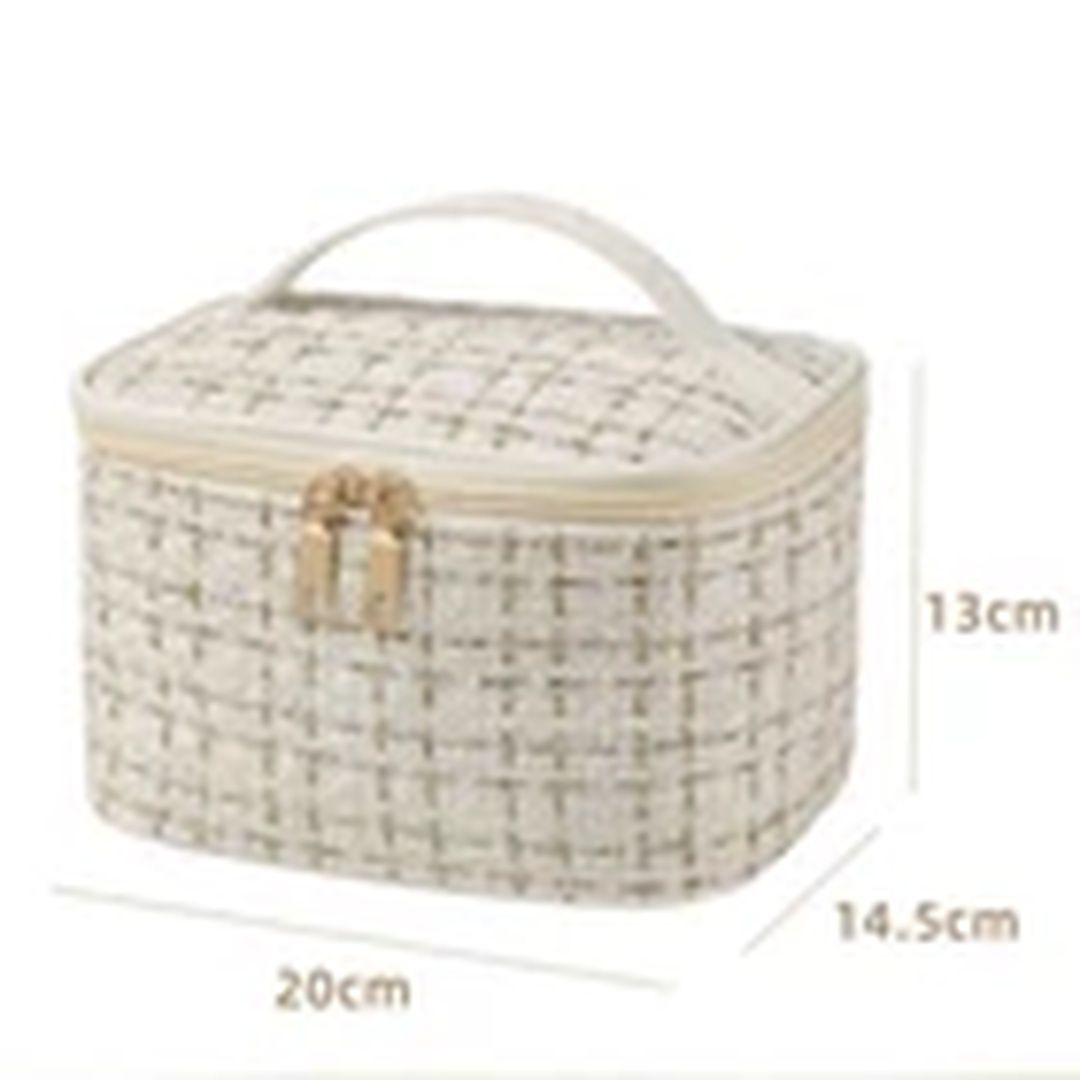 Havendro Beige Fashion Large Toiletry Cosmetic Bag Vanity Storage Pouch