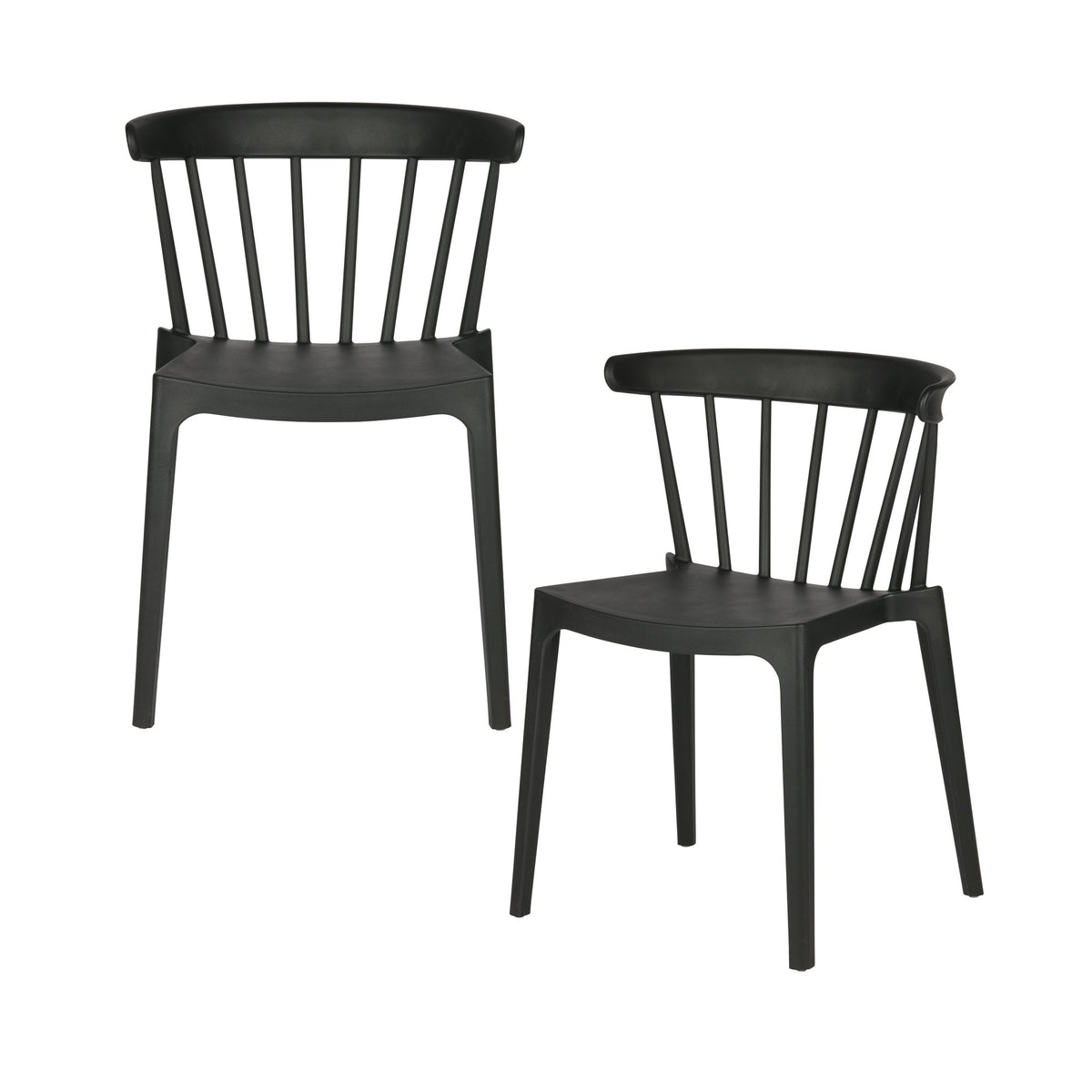 WOOOD tuinstoel Bliss - Kunststof - Zwart - Set van 2