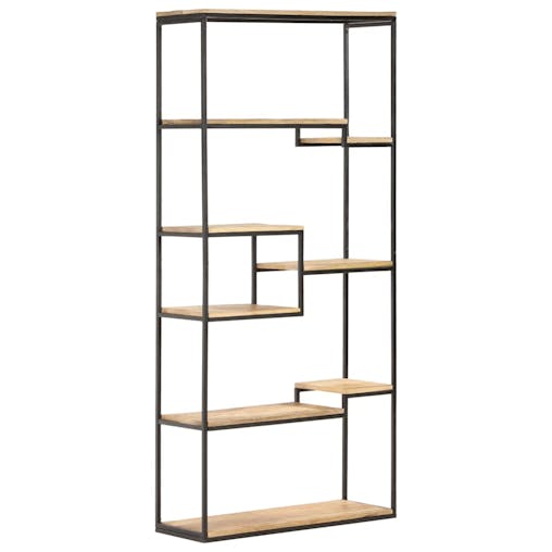 NNEVL Bookcase 80x30x180 cm Rough Mango Wood