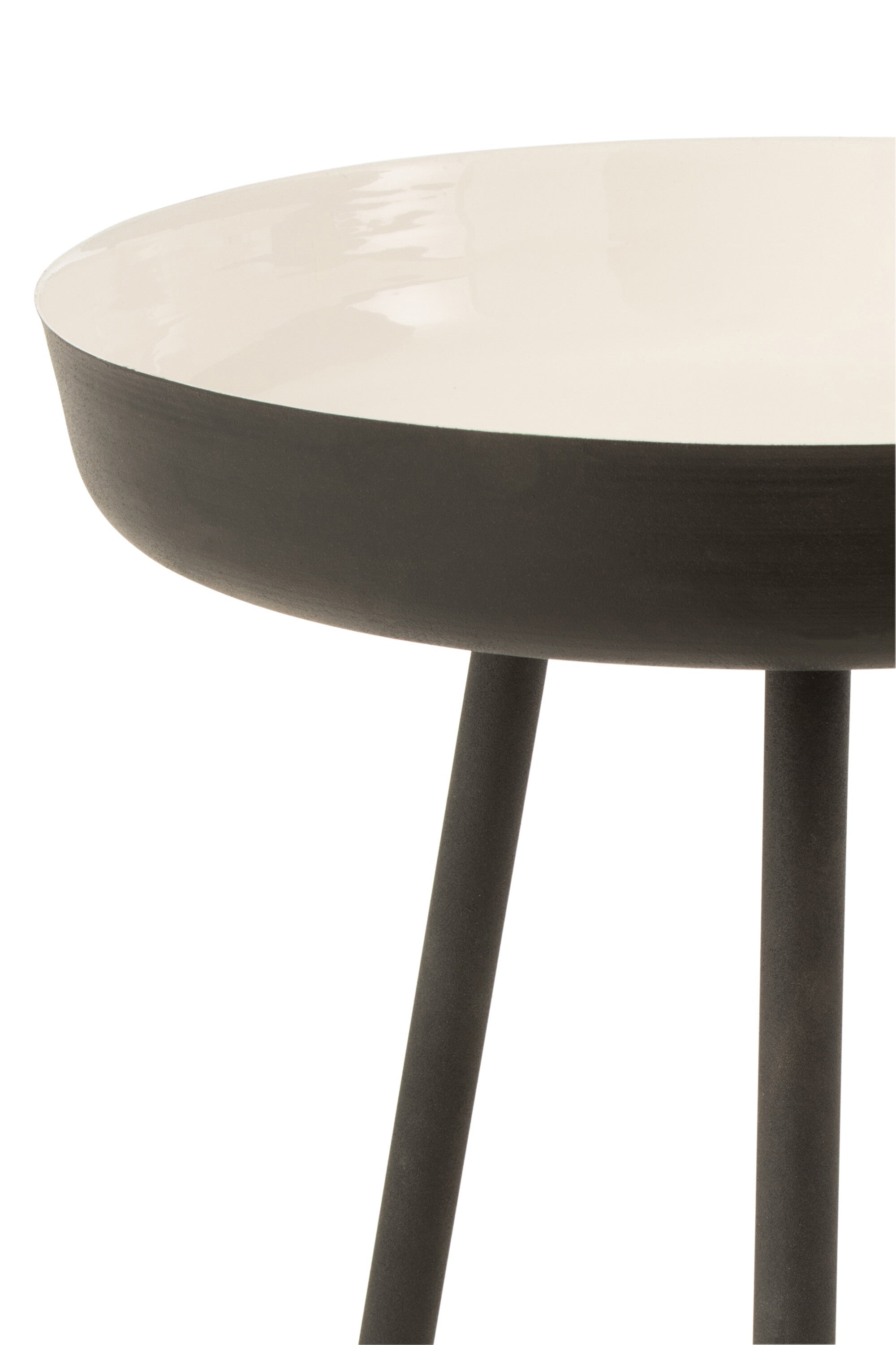 J-Line bijzettafel - metaal - zwart/wit - set van 3