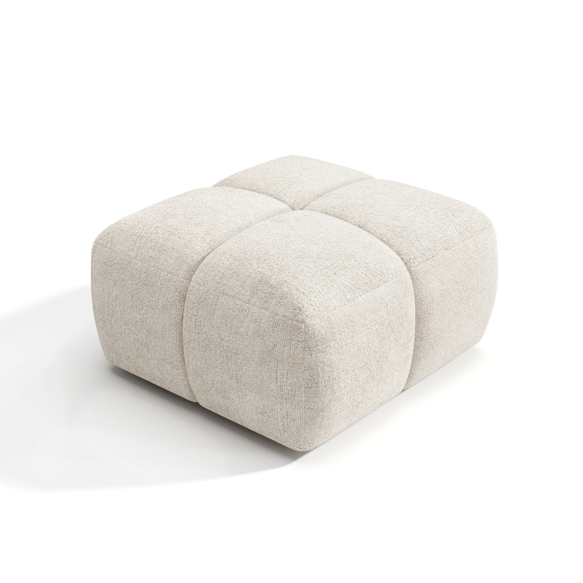 Sia Home - Poef NUBI - fluweel met structuur crème 78cm