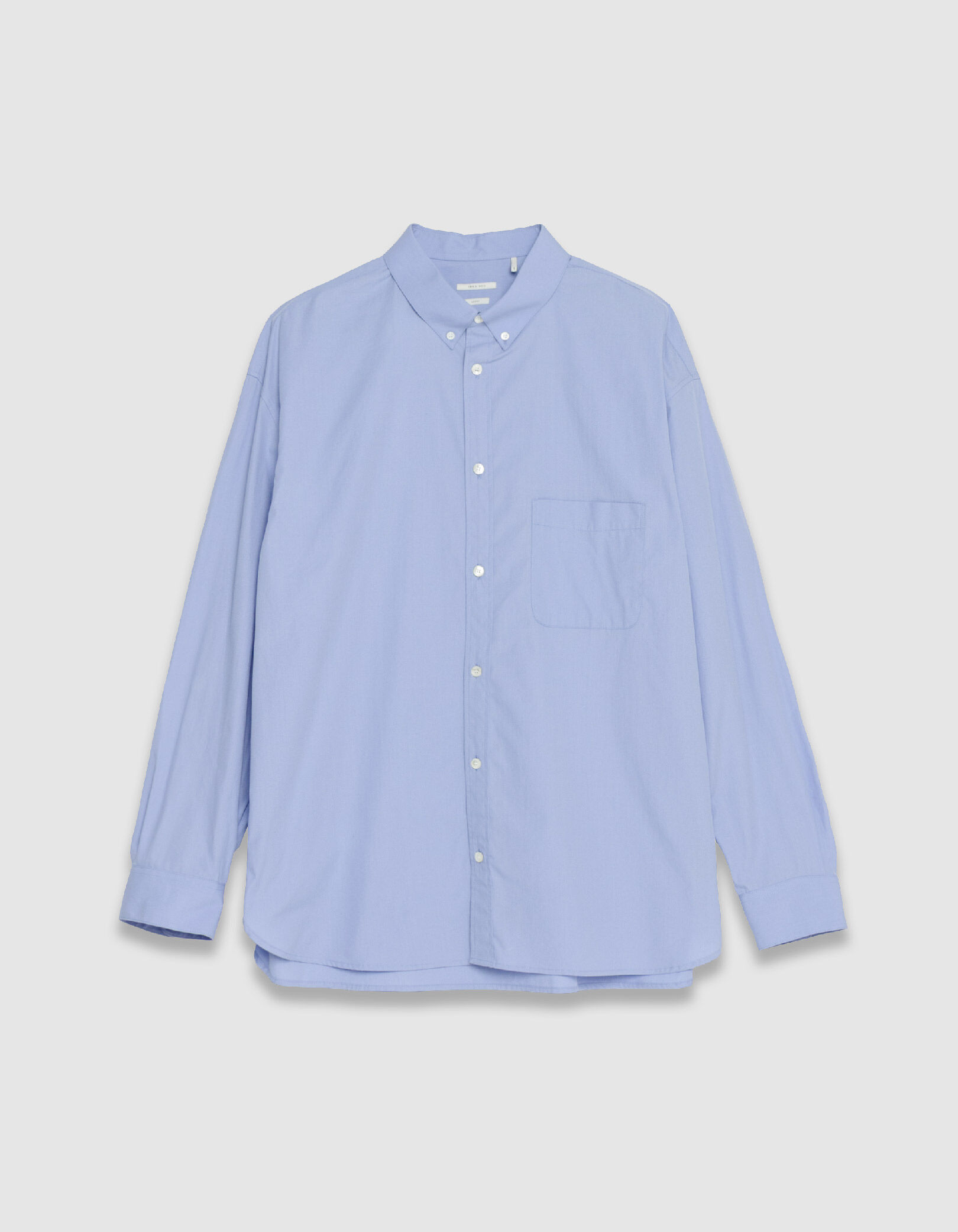 Chemise loose bleue unie coton bio Homme
