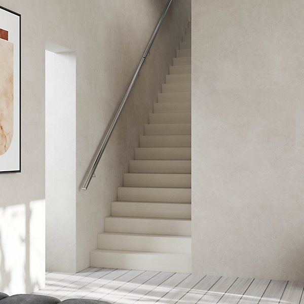 Main courante 80cm diam 42.4mm inox 304 Argent avec 2 supports - rampe escalier murale
