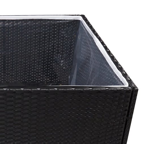 NNEVL Garden Planter Black 157x80x80 cm Poly Rattan