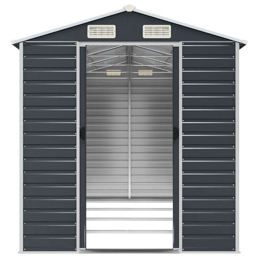 NNEVL Garden Shed Anthracite 191x385x198 cm Galvanised Steel