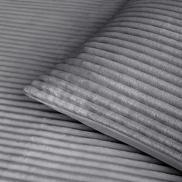 Housse de couette 240x220   2 taies anthracite finition flanelle
