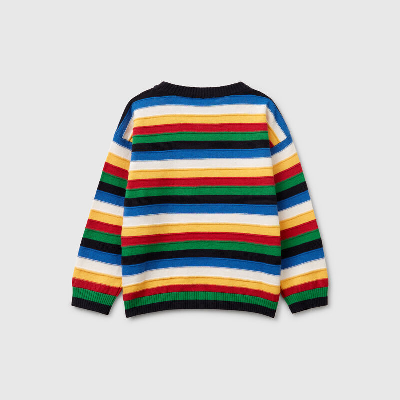 Striped sweater in cotton blend