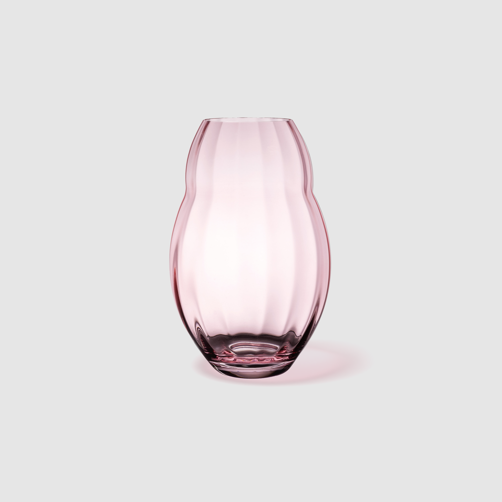 Rose Garden Vase - Pink, 5.1'' x 7.9'', crystal glass