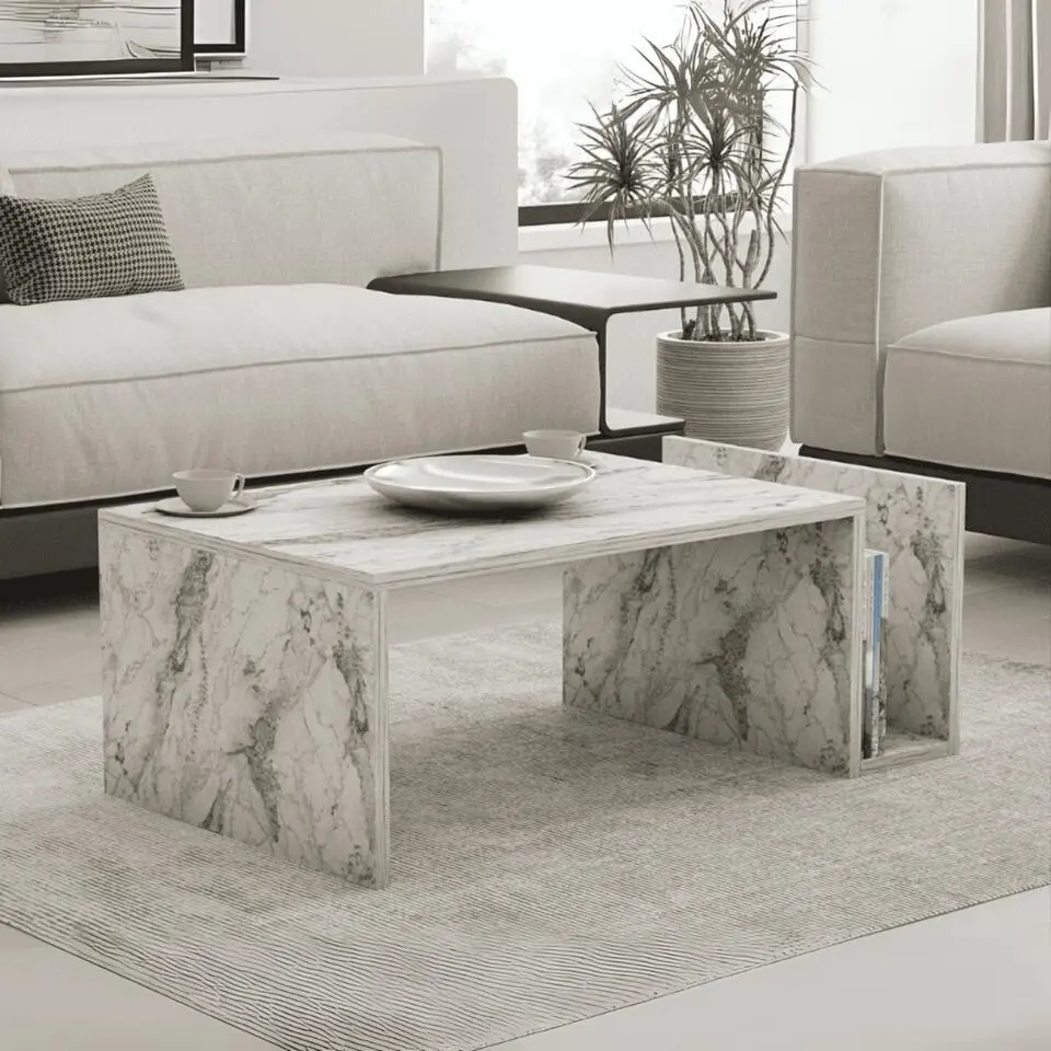 CALICOSY - Salontafel MEMO - Marmer - 32,4x86,8x50 cm