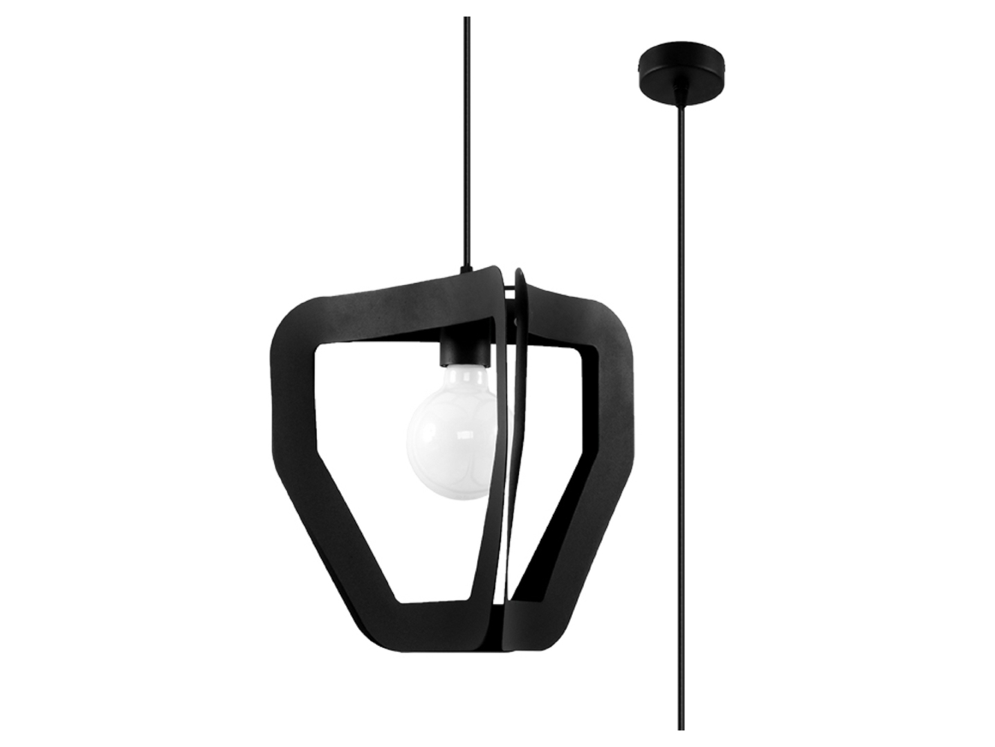 Lampa wisząca Tres stalowa czarna