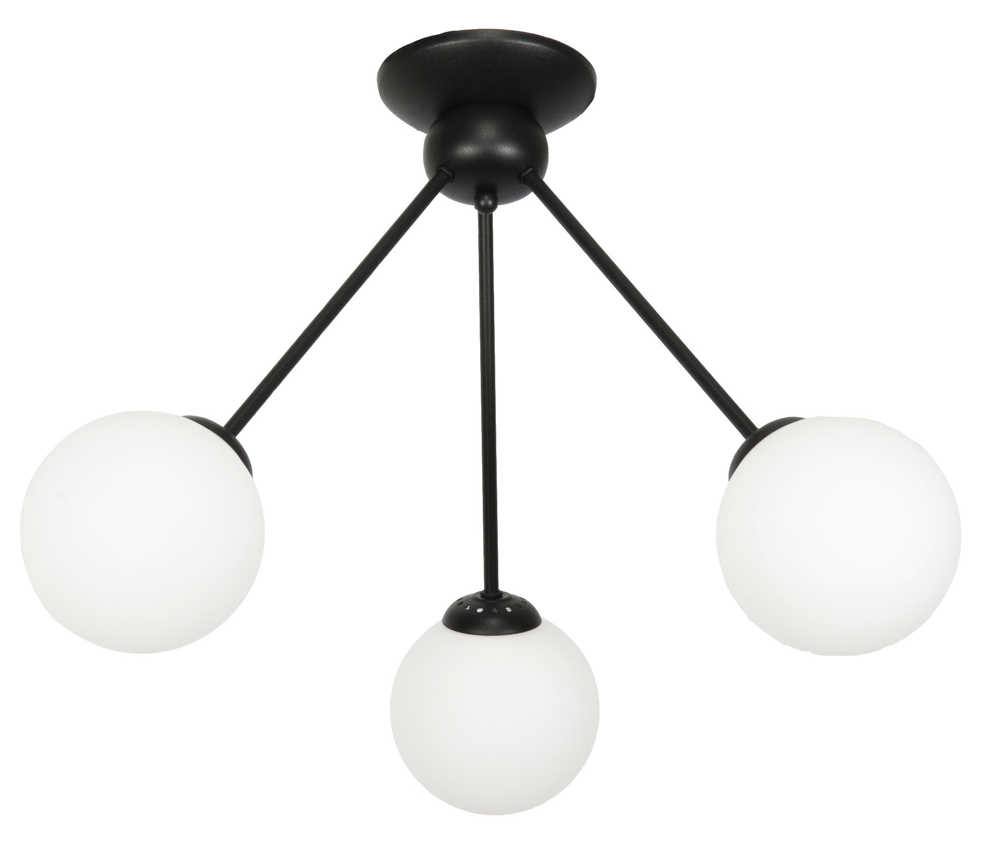 Lampa sufitowa czarna kule białe nowoczesna EDYLIT 3xE14 LINDOS 14-852