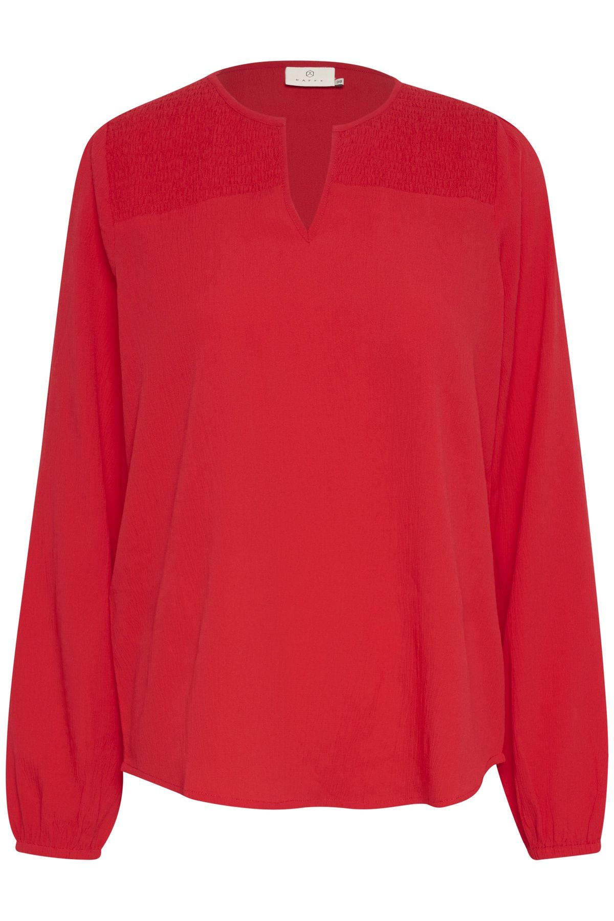 Kaffe KAlinda Smock Yoke V-notch Neck Blouse