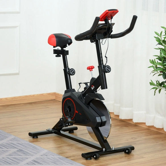 Fahrradtrainer, schwarz/rot, BxHxL: 46 x 114 x 85 cm