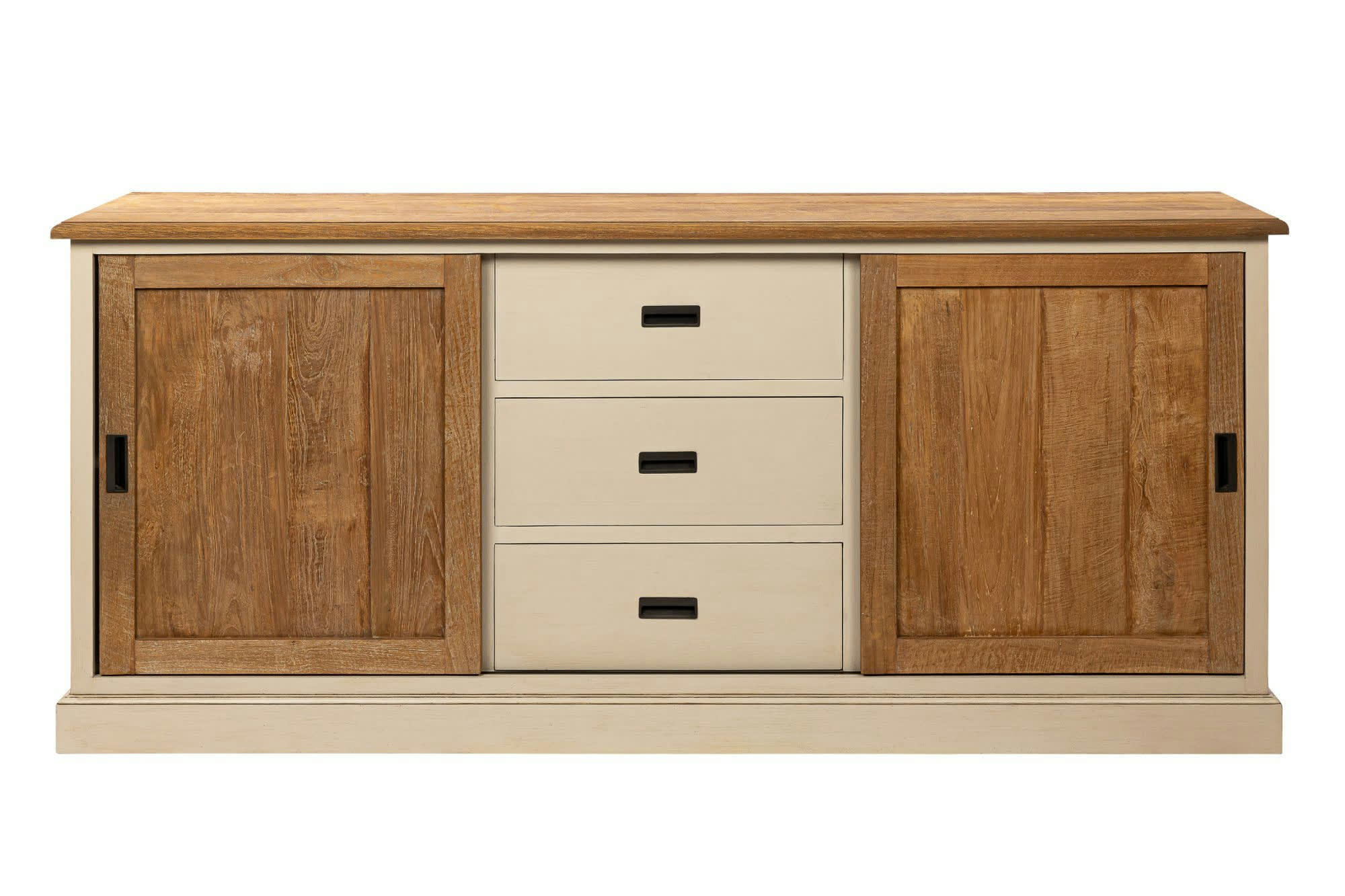 BEAUNE - Buffet bas en bois et métal 2 portes 3 tiroirs