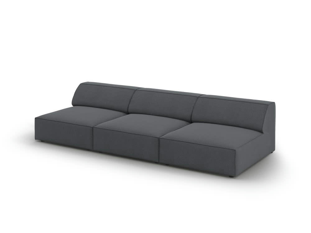 JODIE - Canapé 3 places en tissu structuré gris foncé