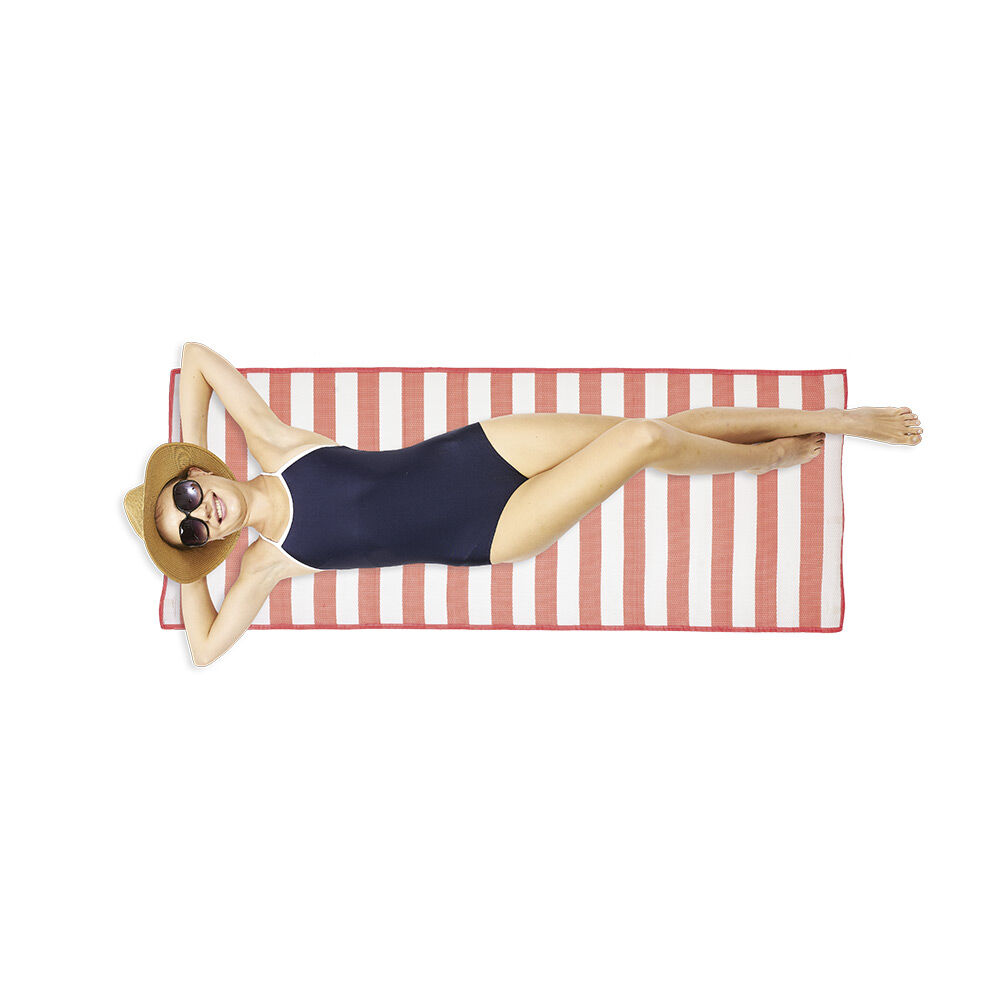 Natte de plage rayure bicolore 160x60cm