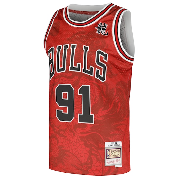 Dennis Rodman Chicago Bulls 1997/98 Hardwood Classics Asian Heritage 6.0 Swingman Throwback Player Jersey - Red