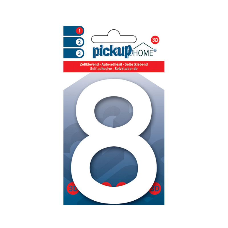 Chiffre 8 adhésif Rio blanc 10 cm PICKUP